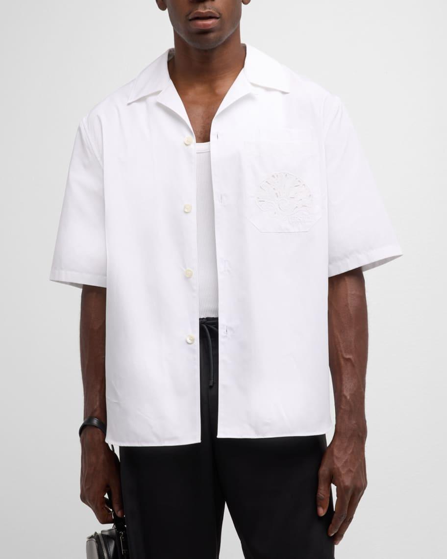 Men's Poplin Holiday-Print Camp Shirt Product Image