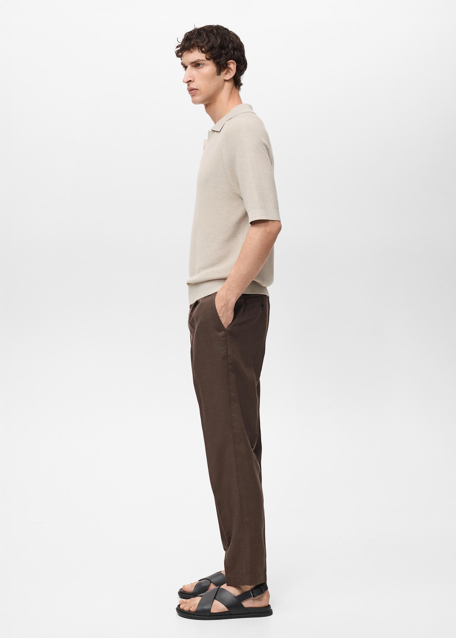 Slim fit linen pants - Men | MANGO USA Product Image