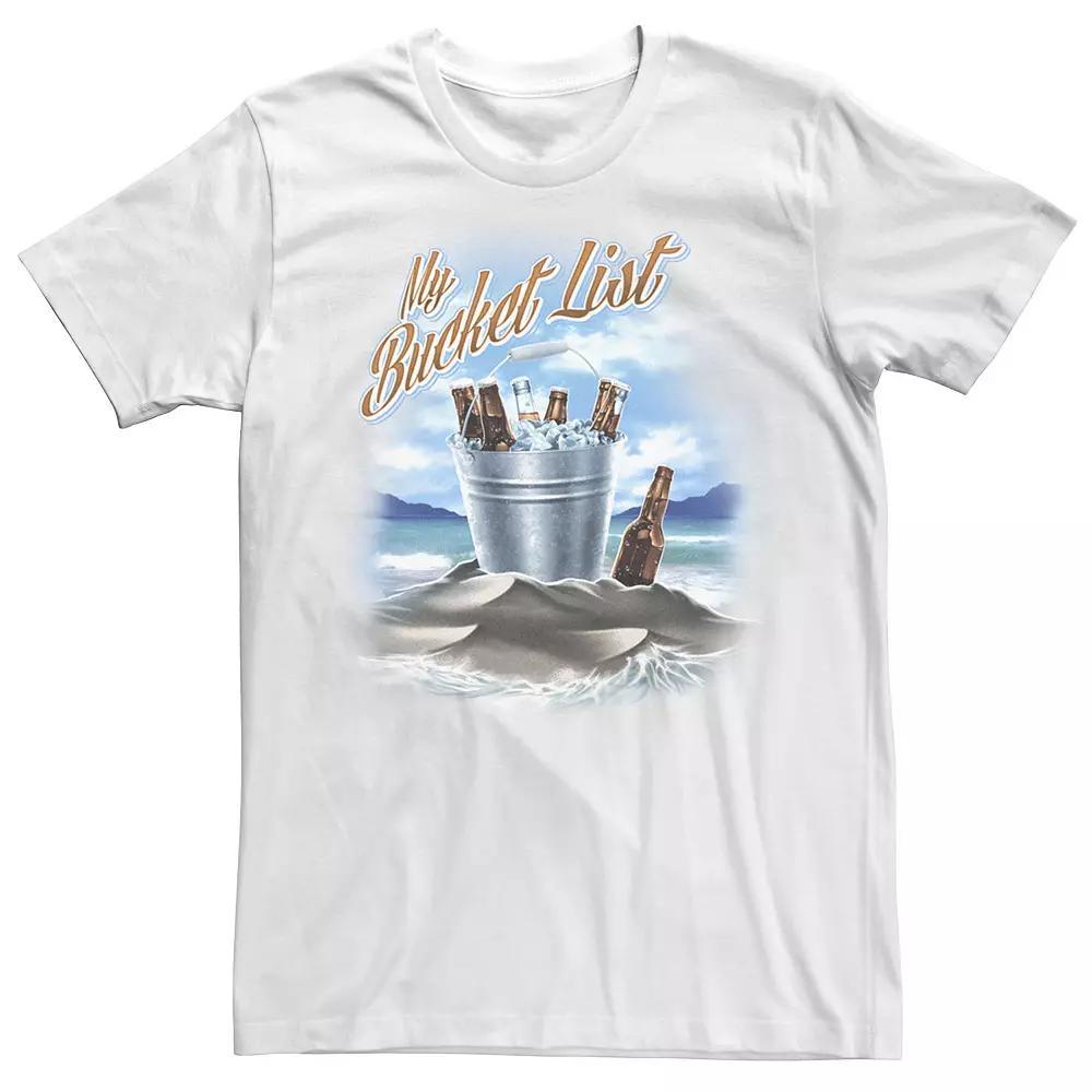 Big & Tall My Bucket List Beer Bottle Beach Vacation Tee, Men's, Size: XLT, White Product Image