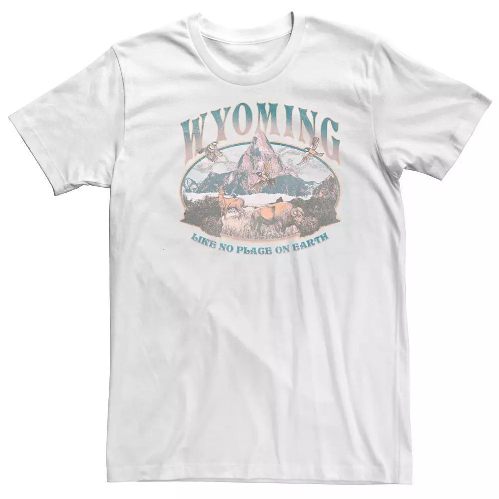 Big & Tall Wyoming Like No Place On Earth Mountain Scene Graphic Tee, Men's, Size: 3XB, White Product Image