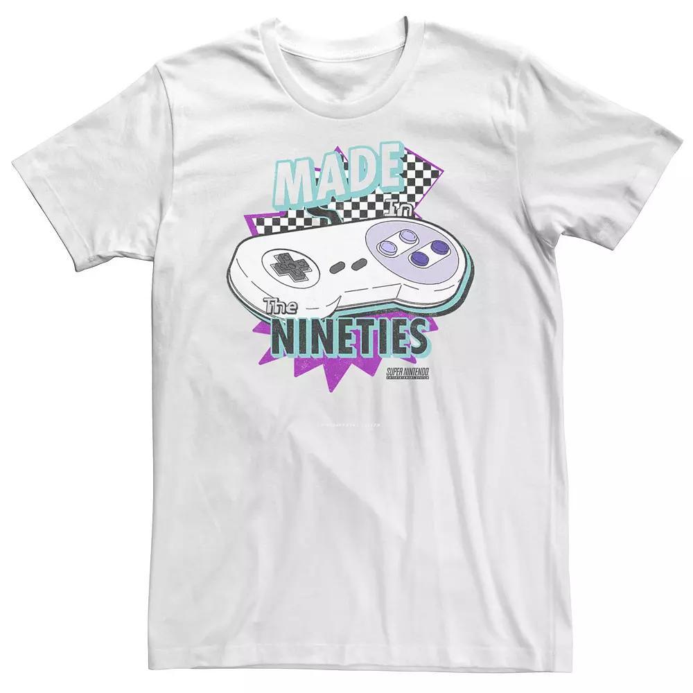 Big & Tall Nintendo NES Made In The Nineties Retro Tee, Men's, Size: 3XL, White Product Image