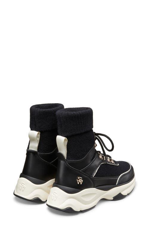 STUART WEITZMAN High Top Sneaker In Black/butter Product Image