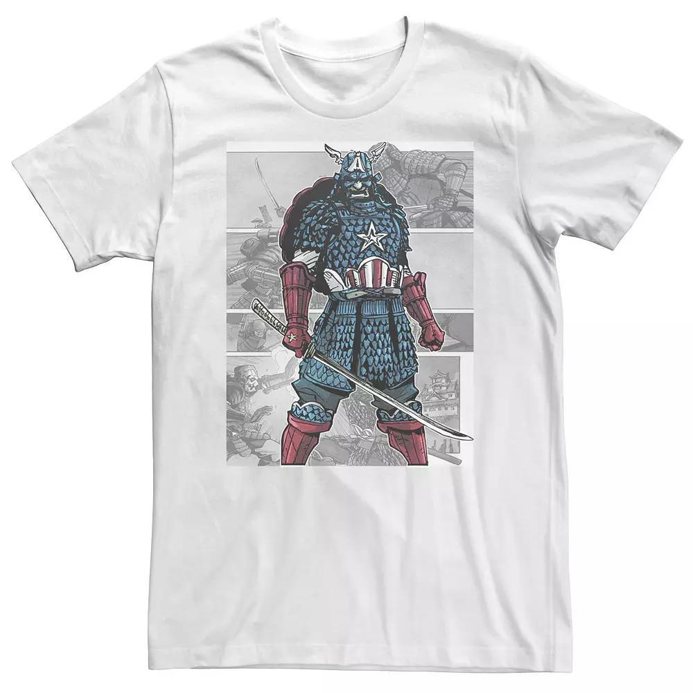 Big & Tall Marvel Captain America Samurai Comic Scenes Tee, Men's,  Product Image