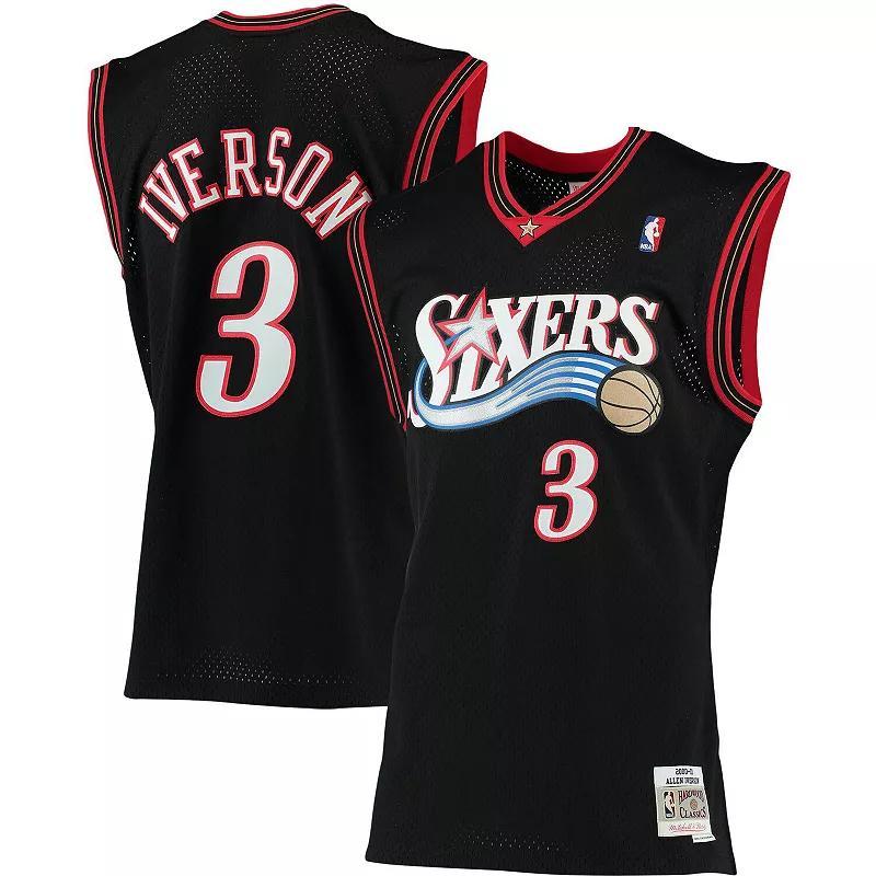 Men's Mitchell & Ness Allen Iverson Black Philadelphia 76ers Big & Tall Hardwood Classics Jersey,  Product Image