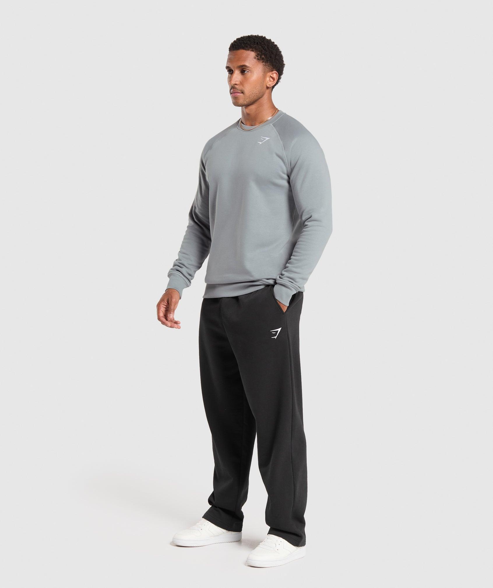 Gymshark Crest Crew - Denim Grey Male Product Image