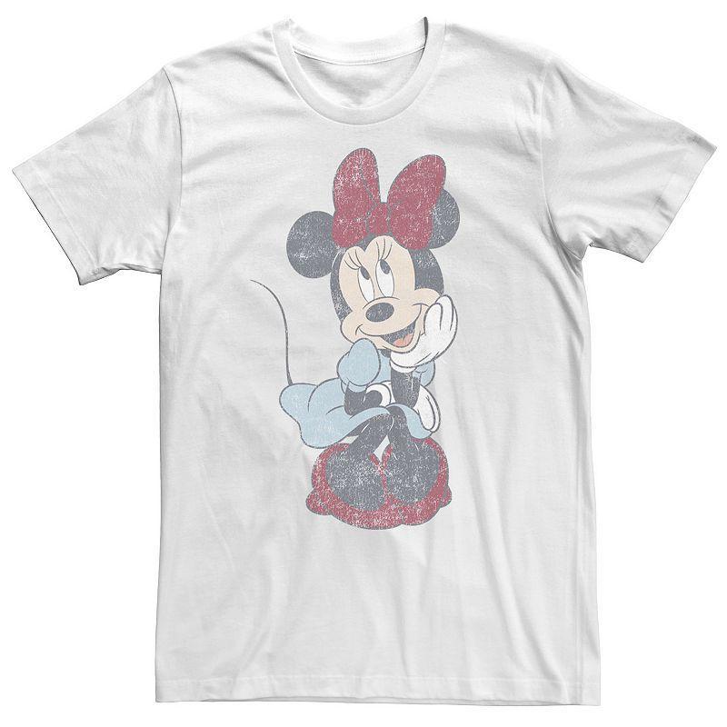 Big & Tall Disney Mickey Mouse And Friends Minnie Mouse Faded Portrait Tee, Men's, Size: 4XLT, White Product Image