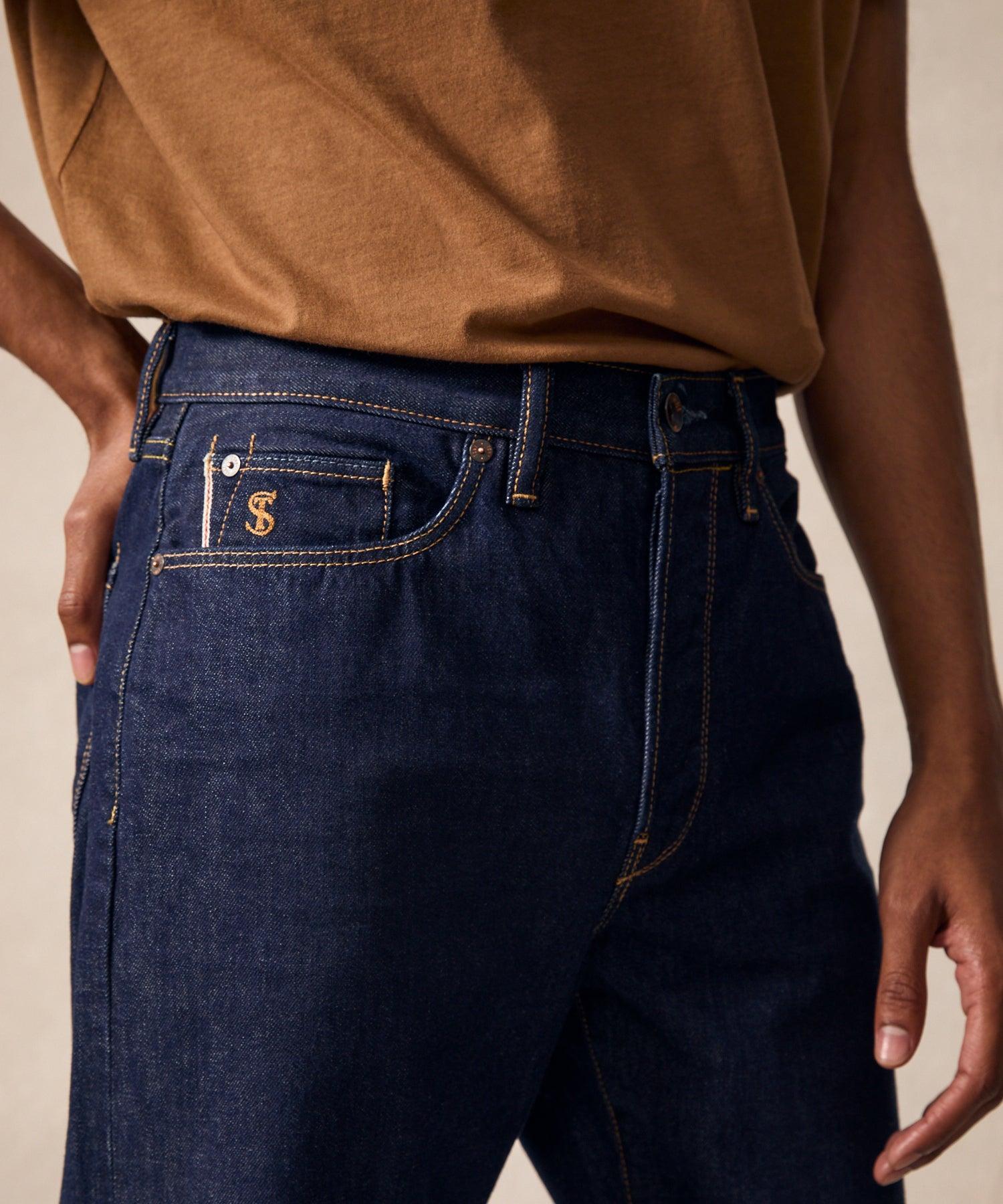 Vintage Straight Selvedge Jean in Indigo Rinse Wash Product Image