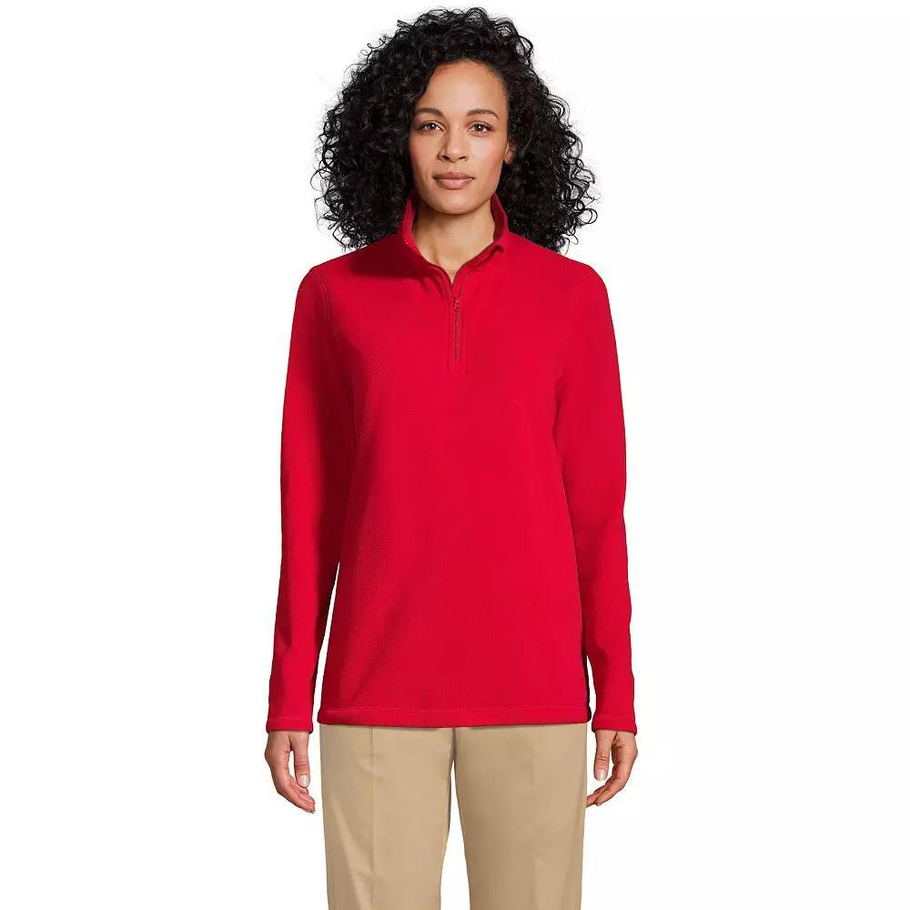Women's Lands' End Lightweight Fleece Quarter Zip Pullover,  Product Image