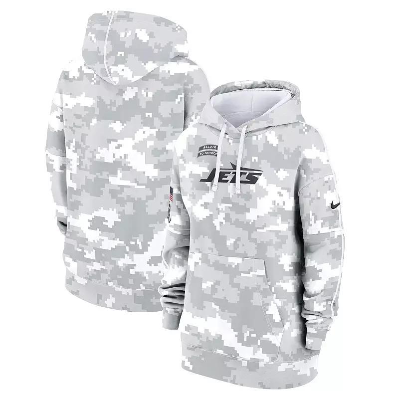 Women's Nike Arctic Camo New York Jets 2024 Salute To Service Club Fleece Oversized Pullover Hoodie, Size: Large, Team Product Image