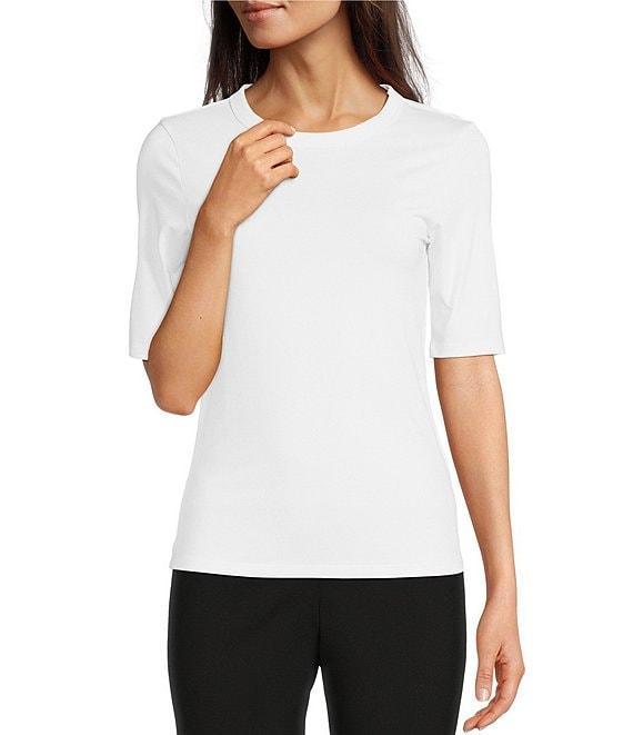 BOSS by Hugo Boss Efita Solid Knit Crew Neck Short Sleeve Coordinating Shirt Product Image