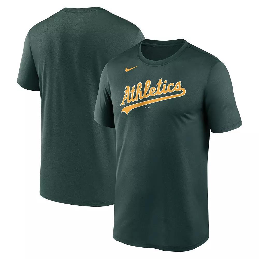 Men's Nike Green Oakland Athletics New Legend Wordmark T-Shirt, Size: Small Product Image