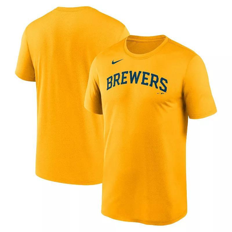 Men's Nike Gold Milwaukee Brewers New Legend Wordmark T-Shirt,  Product Image