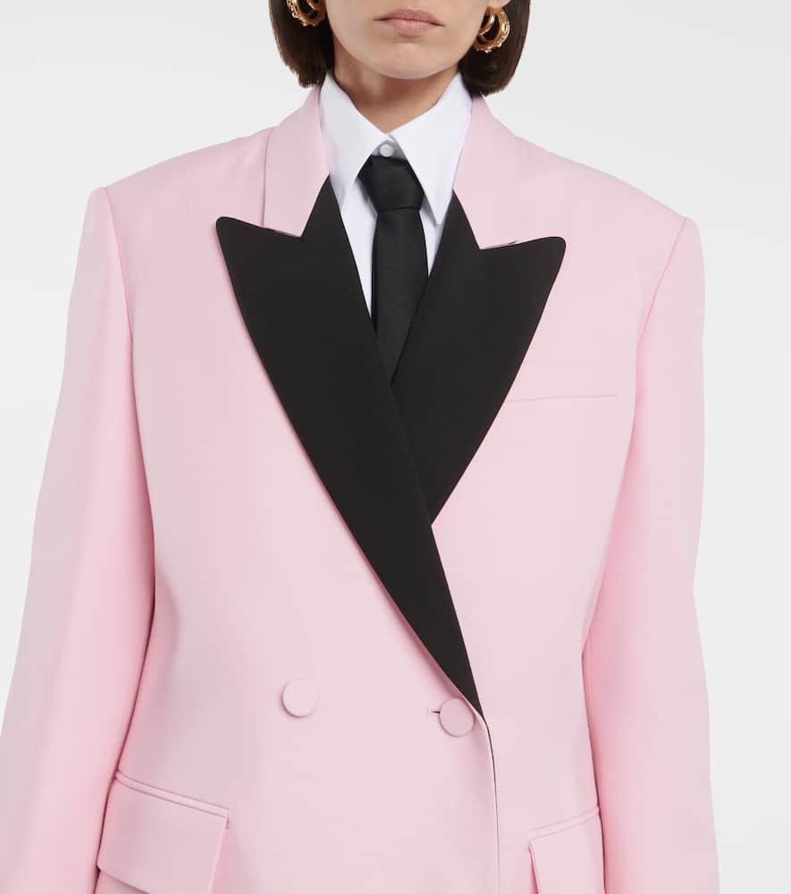 VALENTINO Crêpe Couture Double-breasted Blazer In Pink Product Image