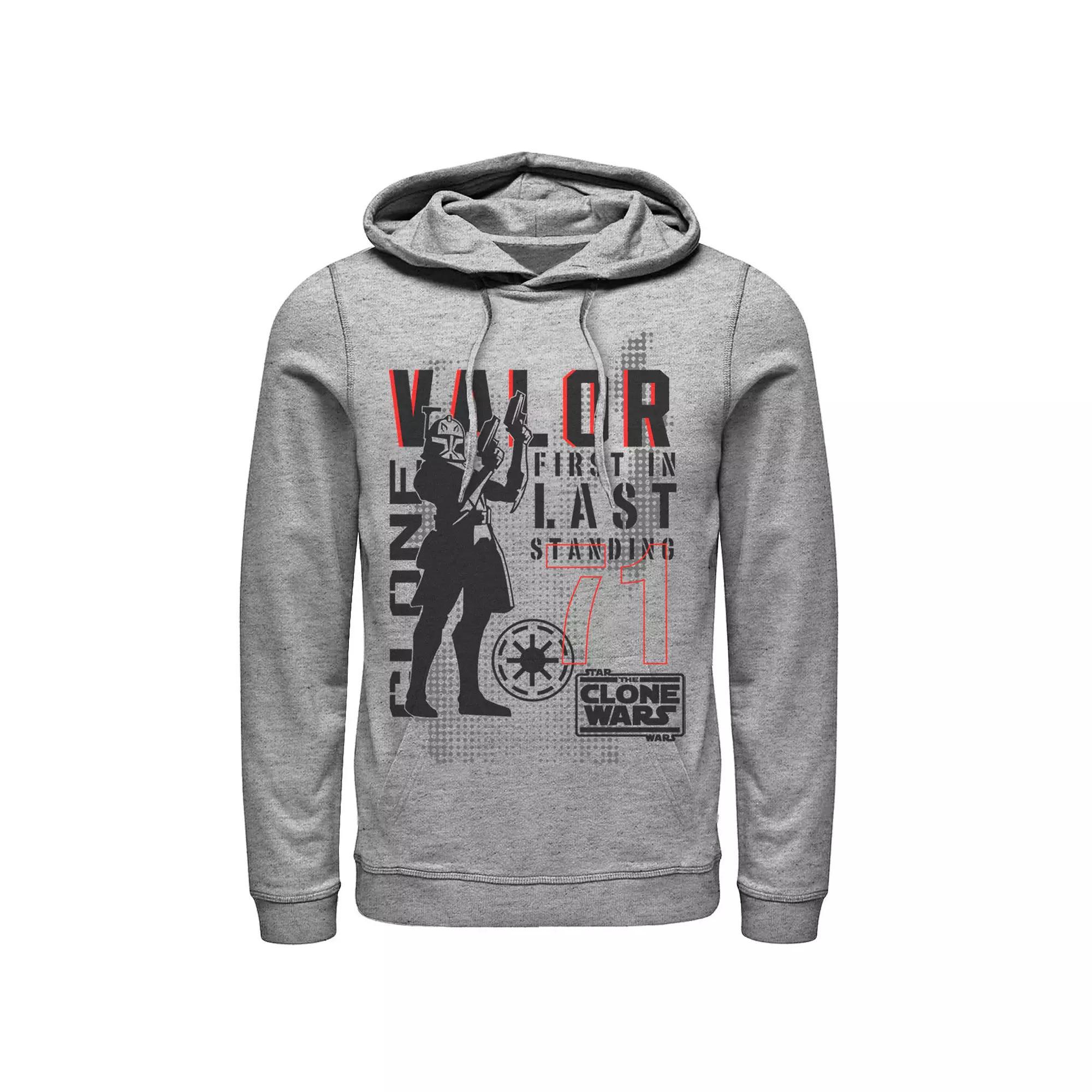 Men's Star Wars: Clone Wars Valor First In Last Standing Hoodie, Size: Small, Athletic Grey Product Image