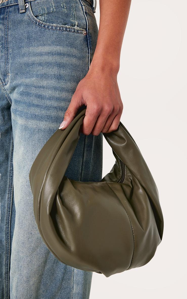 Olive Pu Round Mini Grab Bag Product Image