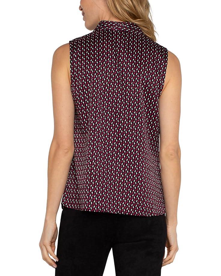 Sleeveless Cropped Shirt With Elastic at Waist Product Image