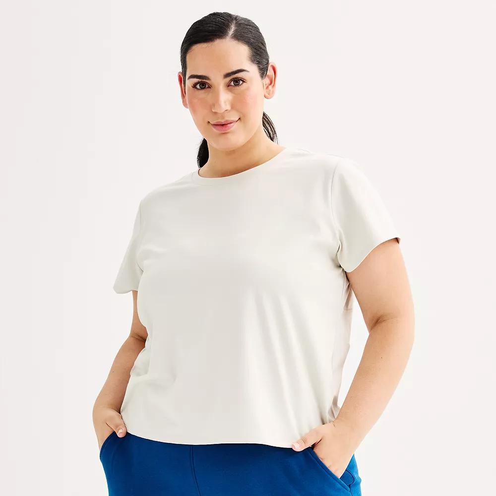 Plus Size Tek Gear® Essential Soft Tee, Women's, Size: 1XL, Mineral Black Product Image