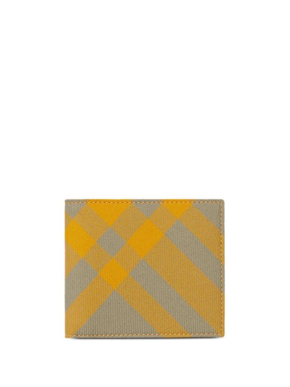 BURBERRY Checked Wallet In Yellow Product Image