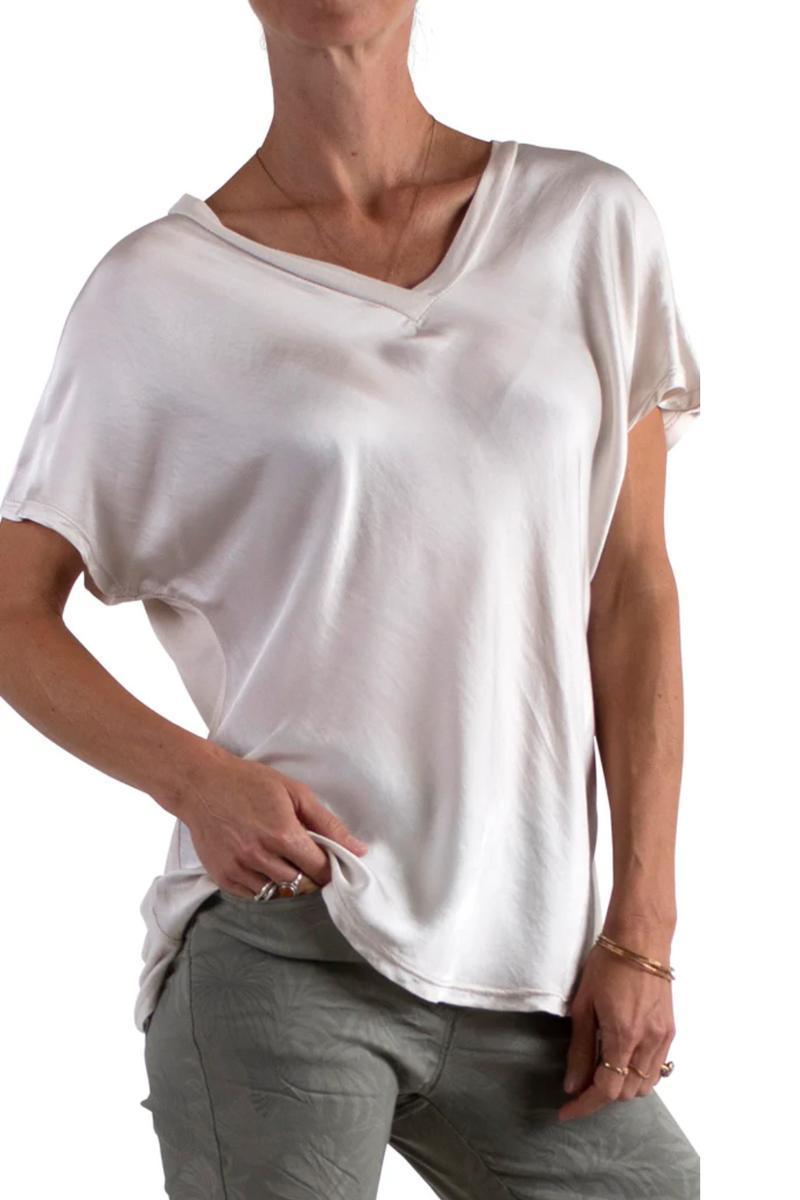 Satin V-Neck Top Product Image