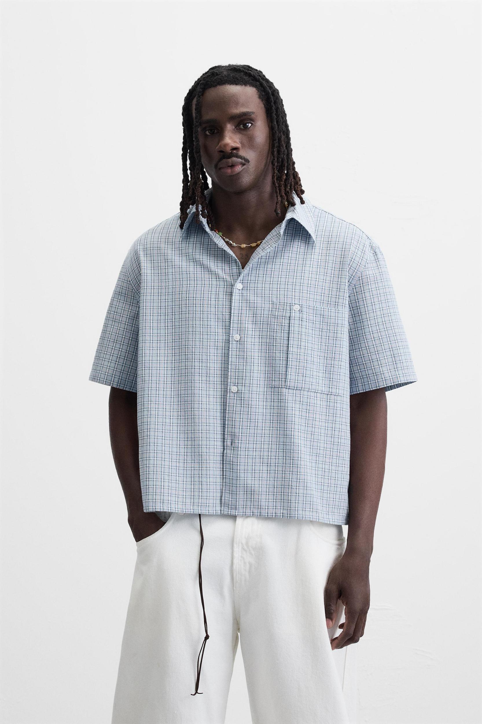 RELAXED FIT PLAID SHIRT Product Image