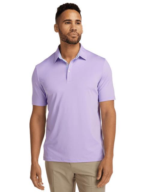 Performance Blend Three Button Polo - Light Purple Product Image