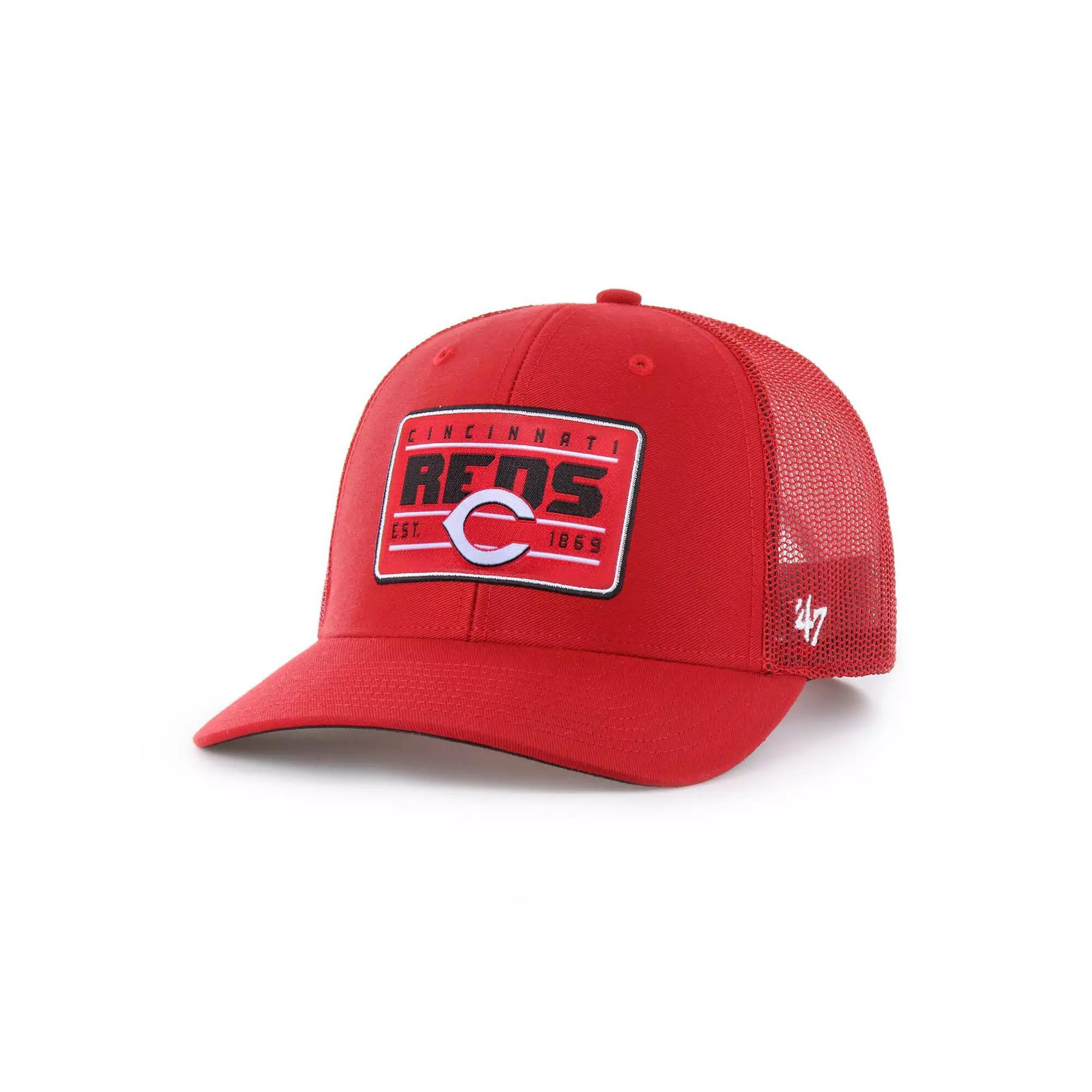 Men's '47 Red Cincinnati Reds Hardline Trucker Adjustable Hat, Red Red Product Image