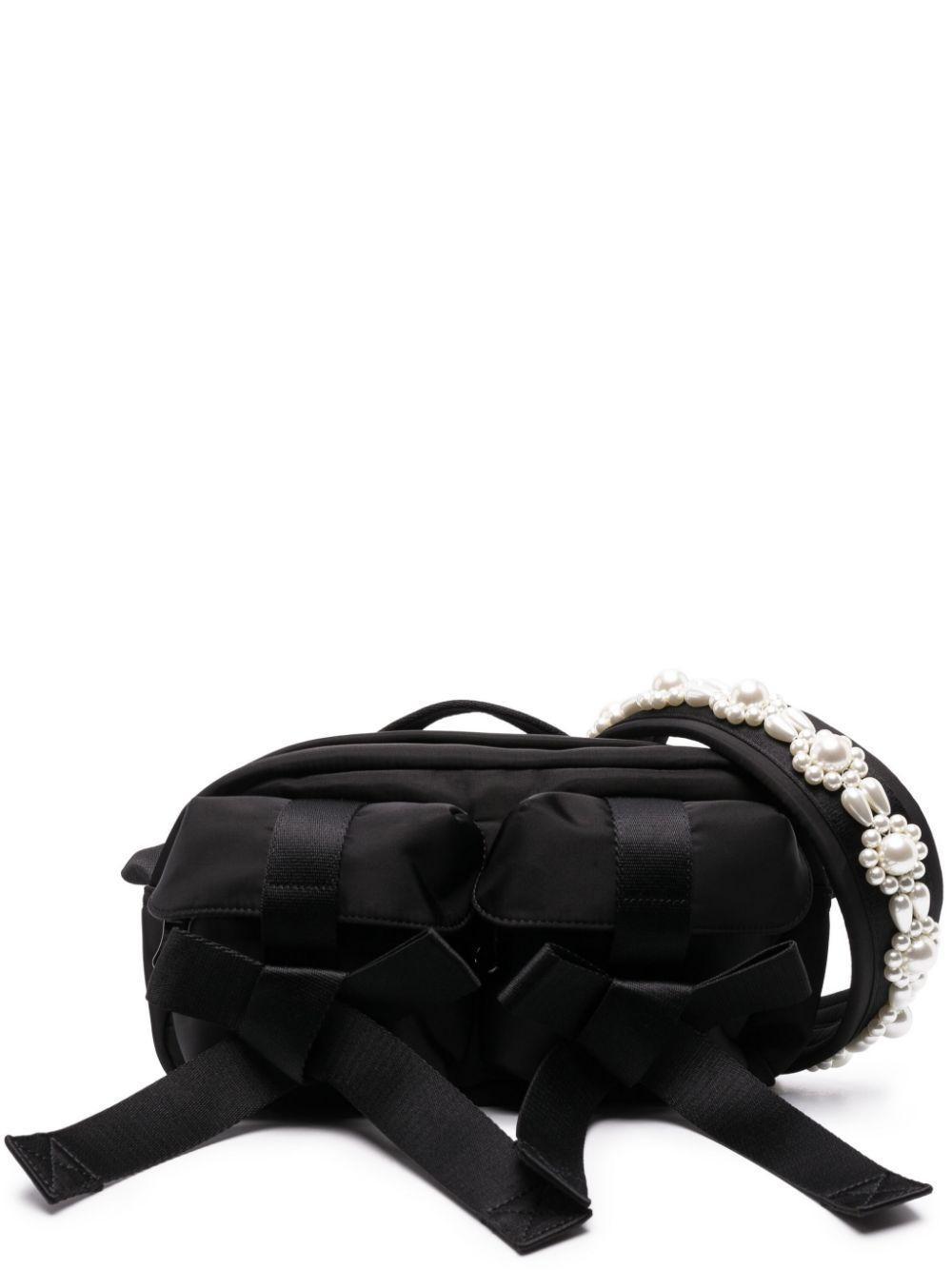 SIMONE ROCHA Classic Bow Bow-detail Messenger Bag In Black Product Image