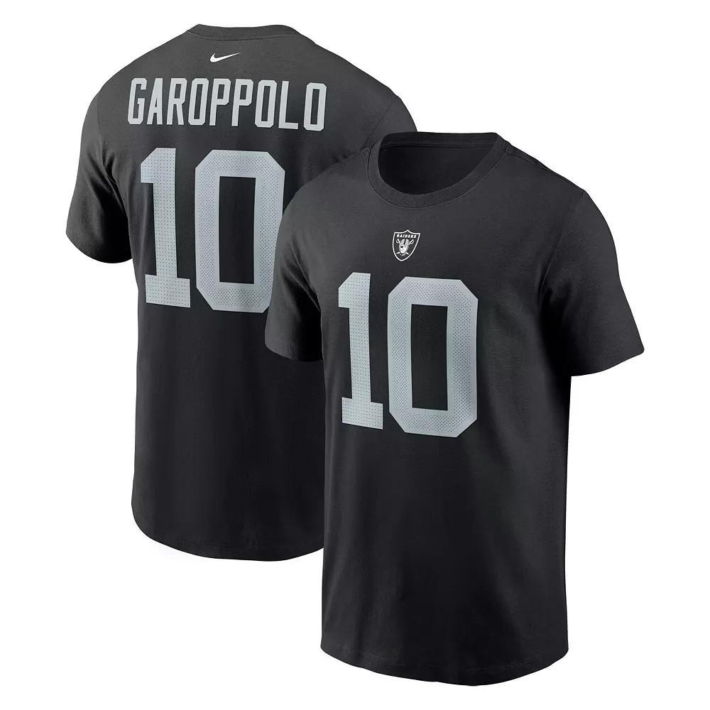 Men's Nike Jimmy Garoppolo Black Las Vegas Raiders Player Name & Number T-Shirt, Size: 2XL, Lvr Black Product Image