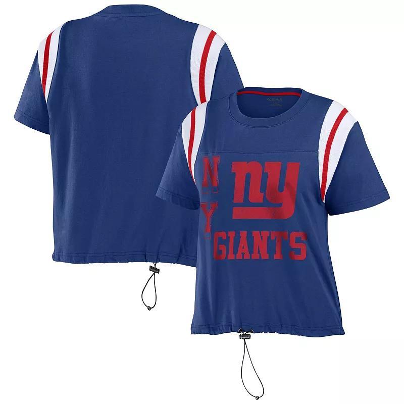 Women's WEAR by Erin Andrews Royal New York Giants Cinched Colorblock T-Shirt,  Product Image