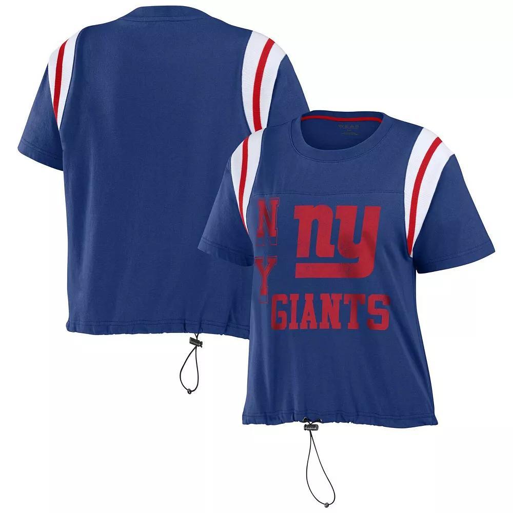Women's WEAR by Erin Andrews Royal New York Giants Cinched Colorblock T-Shirt,  Product Image