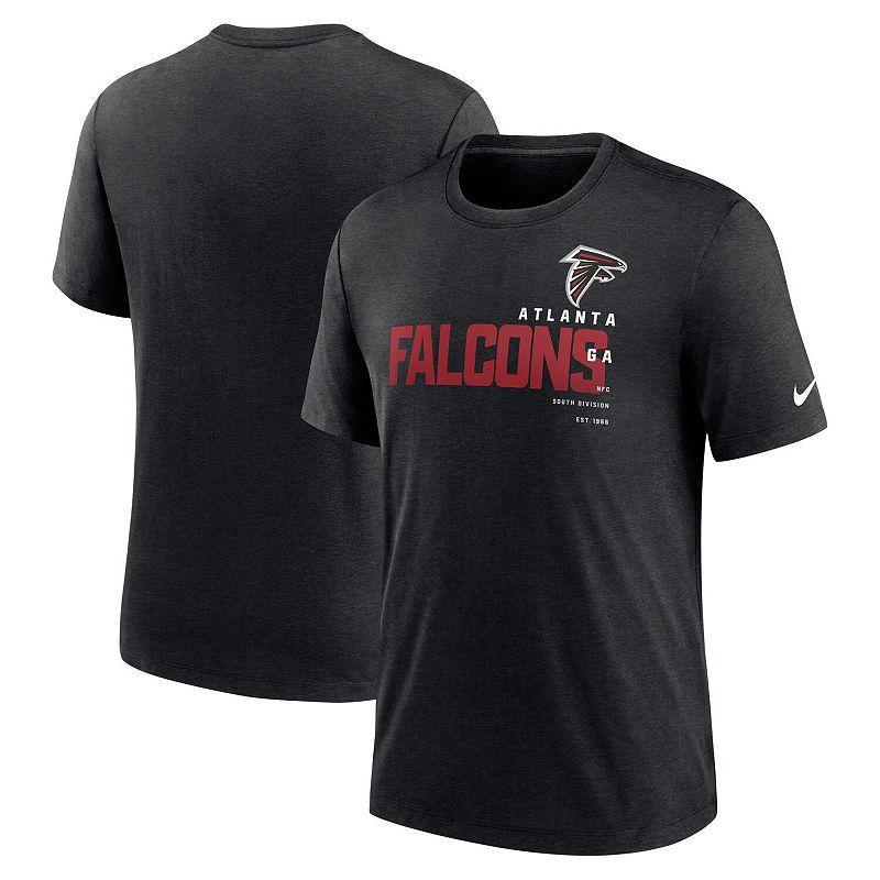 Men's Nike Heather Black Atlanta Falcons Team Tri-Blend T-Shirt,  Product Image