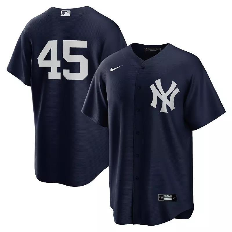 Men's Nike Gerrit Cole Navy New York Yankees Alternate Replica Player Name Jersey, Size: Small, Blue Product Image