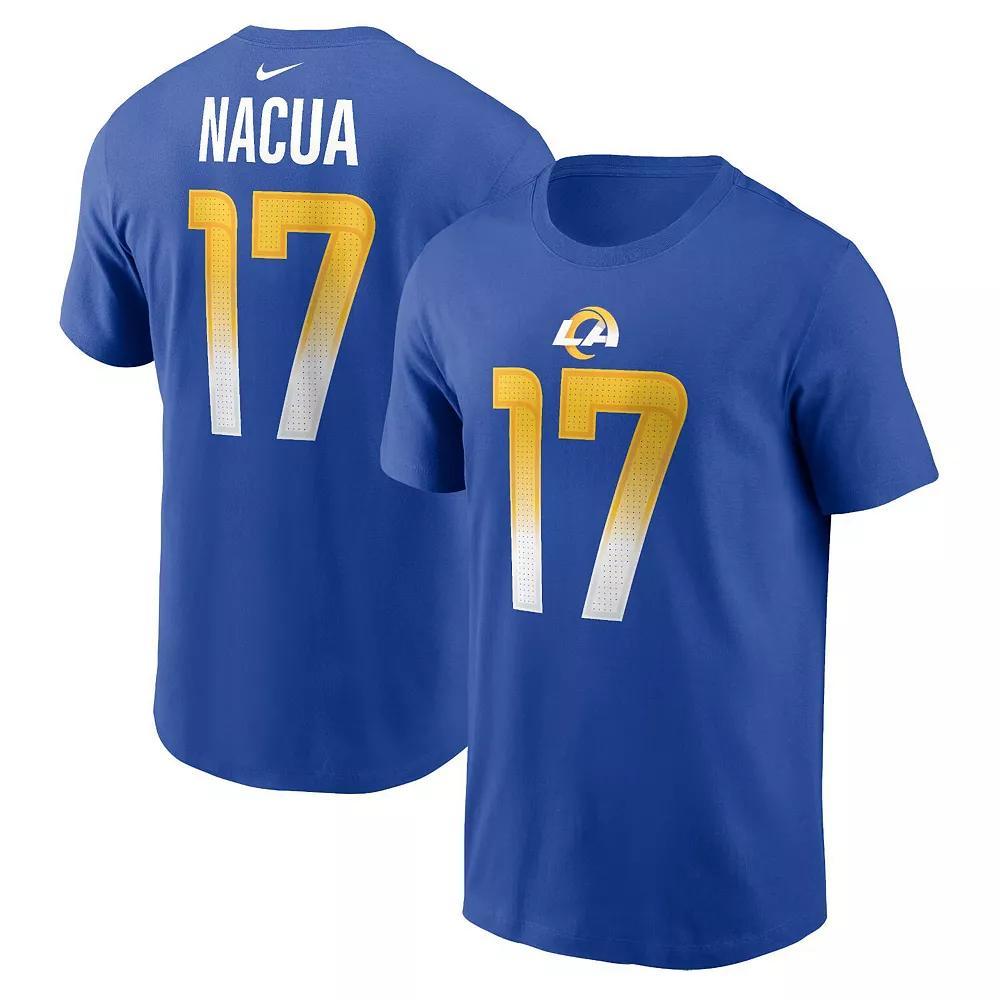 Men's Nike Puka Nacua Royal Los Angeles Rams Player Name & Number T-Shirt, Size: XL, Blue Product Image