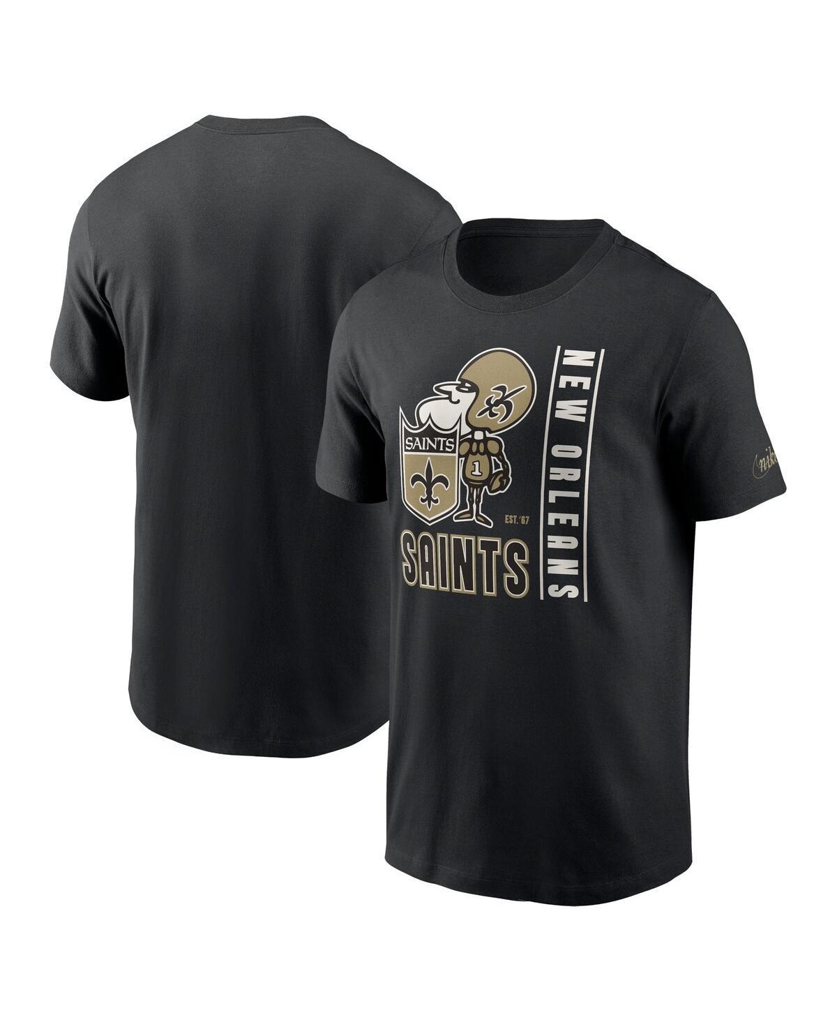 Men's Nike  Black New Orleans Saints Lockup Essential T-Shirt, Size: Large Product Image