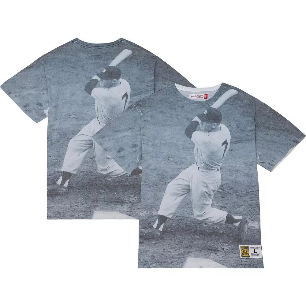 Men's Mitchell & Ness Mickey Mantle New York Yankees Cooperstown Collection Highlight Sublimated Player Graphic T-Shirt, Size: Large, White Product Image