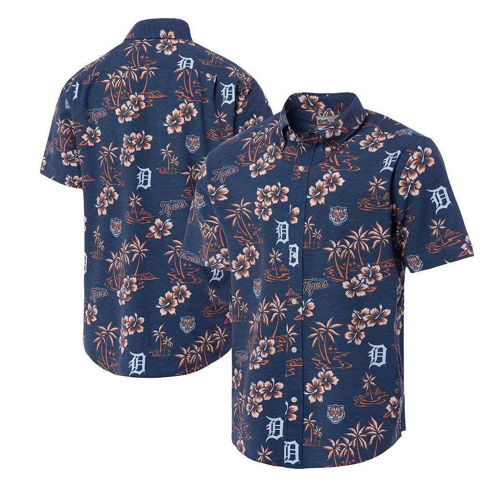Men's Reyn Spooner Navy Detroit Tigers Kekai Button-Down Shirt,  Product Image