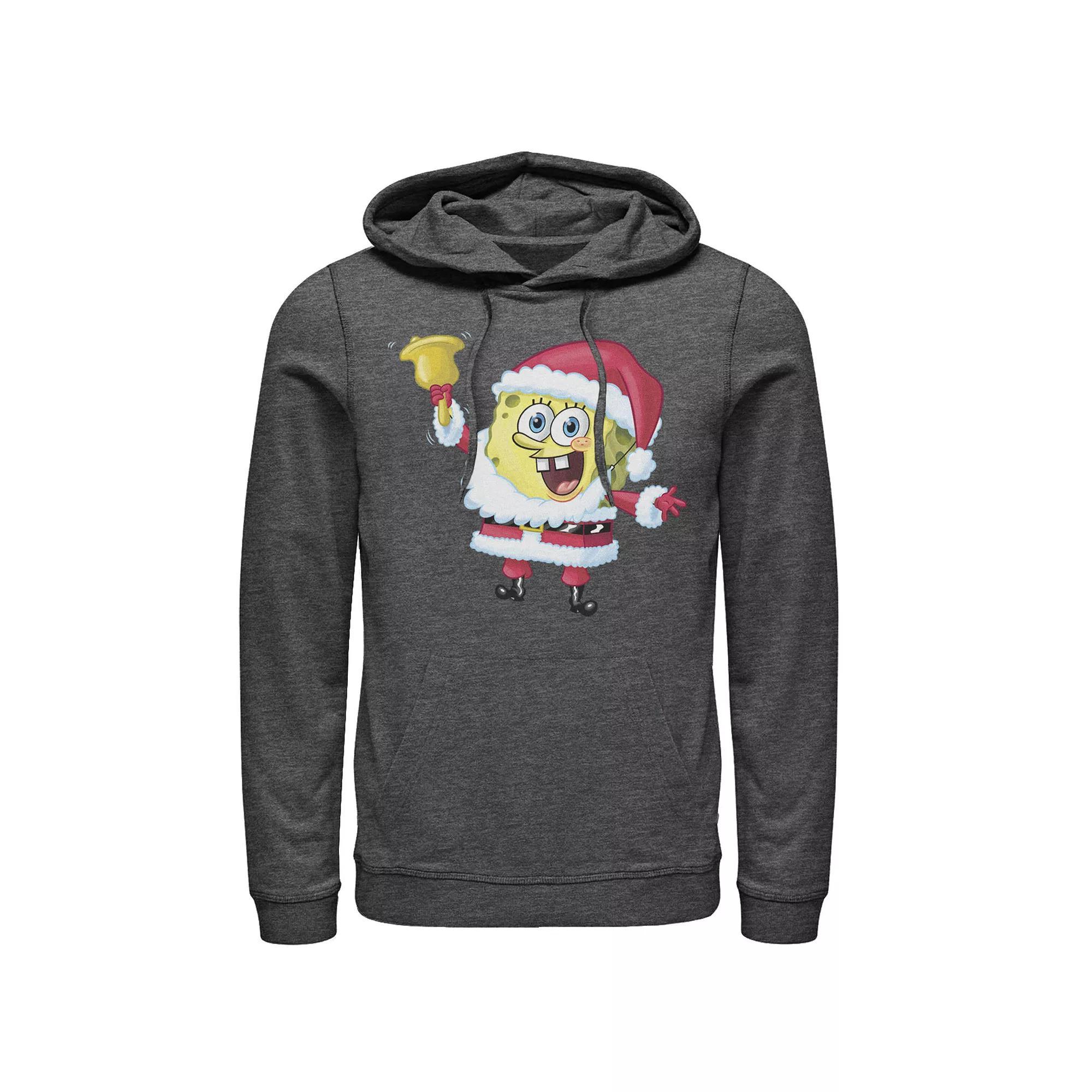 Men's Nickelodeon SpongeBob SquarePants Santa Claus Hoodie, Size: XL, Grey Heather Product Image