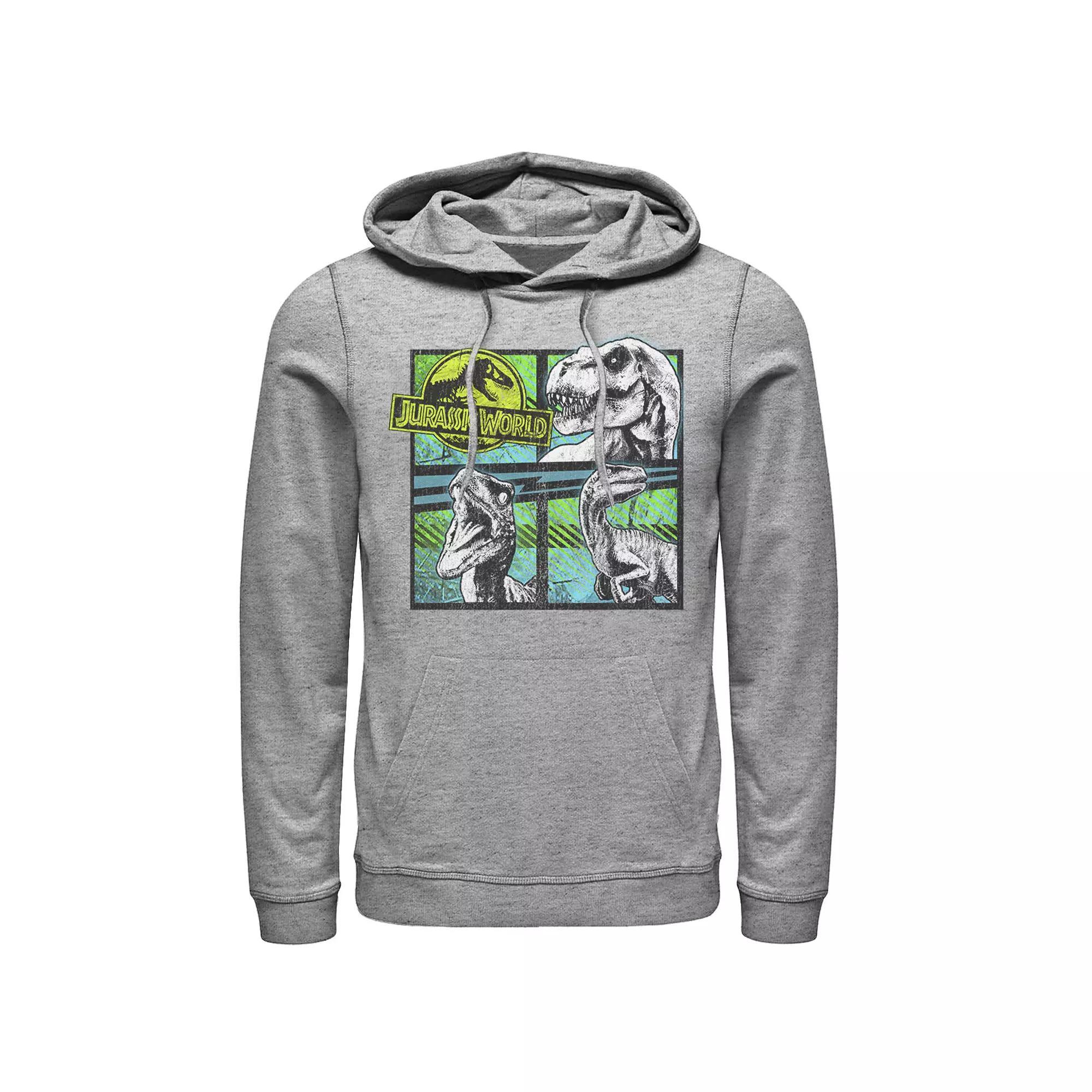 Men's Jurassic World Dinosaurs Group Of 3 Neon Pullover Graphic Hoodie,  Product Image
