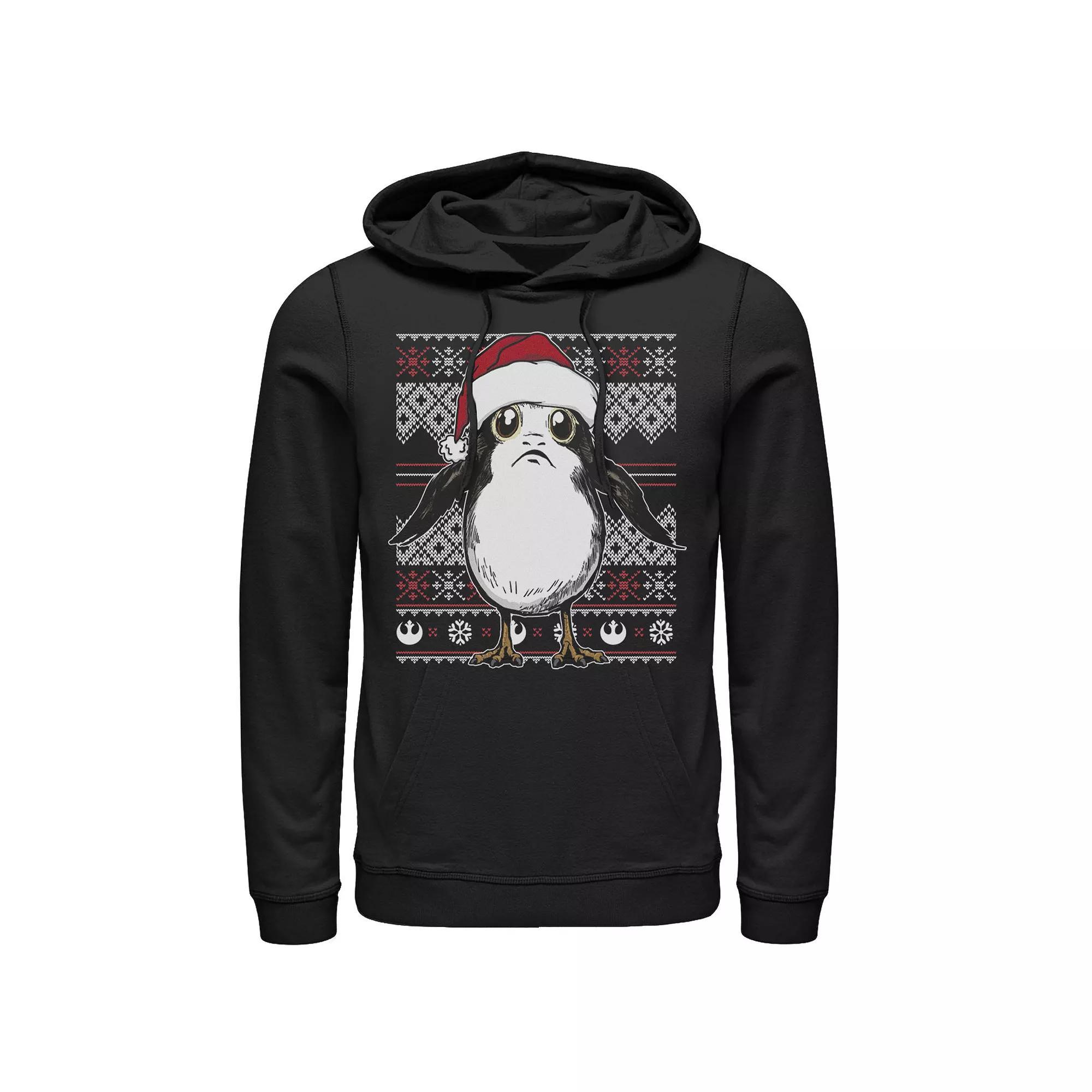 Mens Star Wars Porg Ugly Christmas Sweater Hoodie Product Image