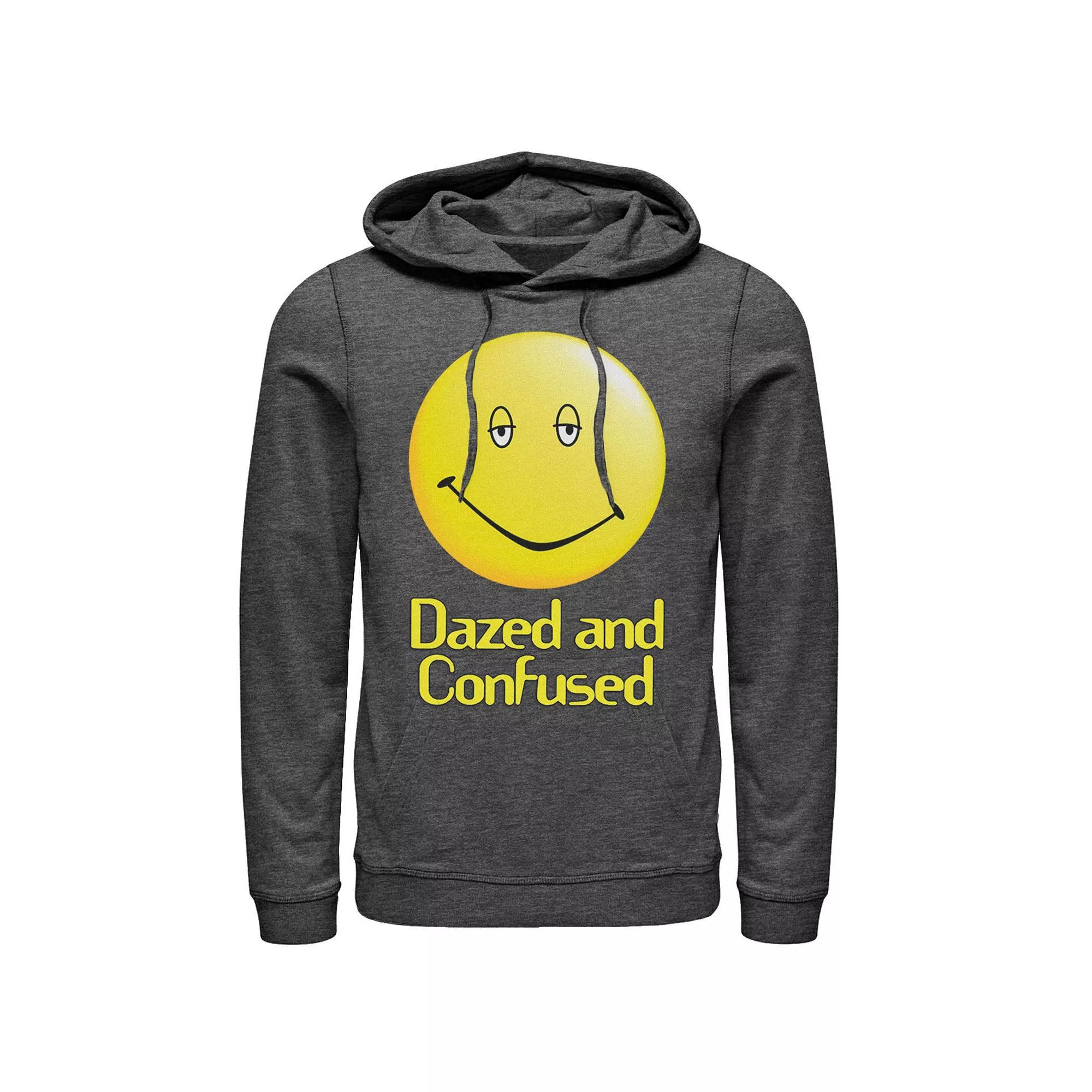 Men's Dazed And Confused Droopy Smiley Face Simple Background Hoodie,  Product Image