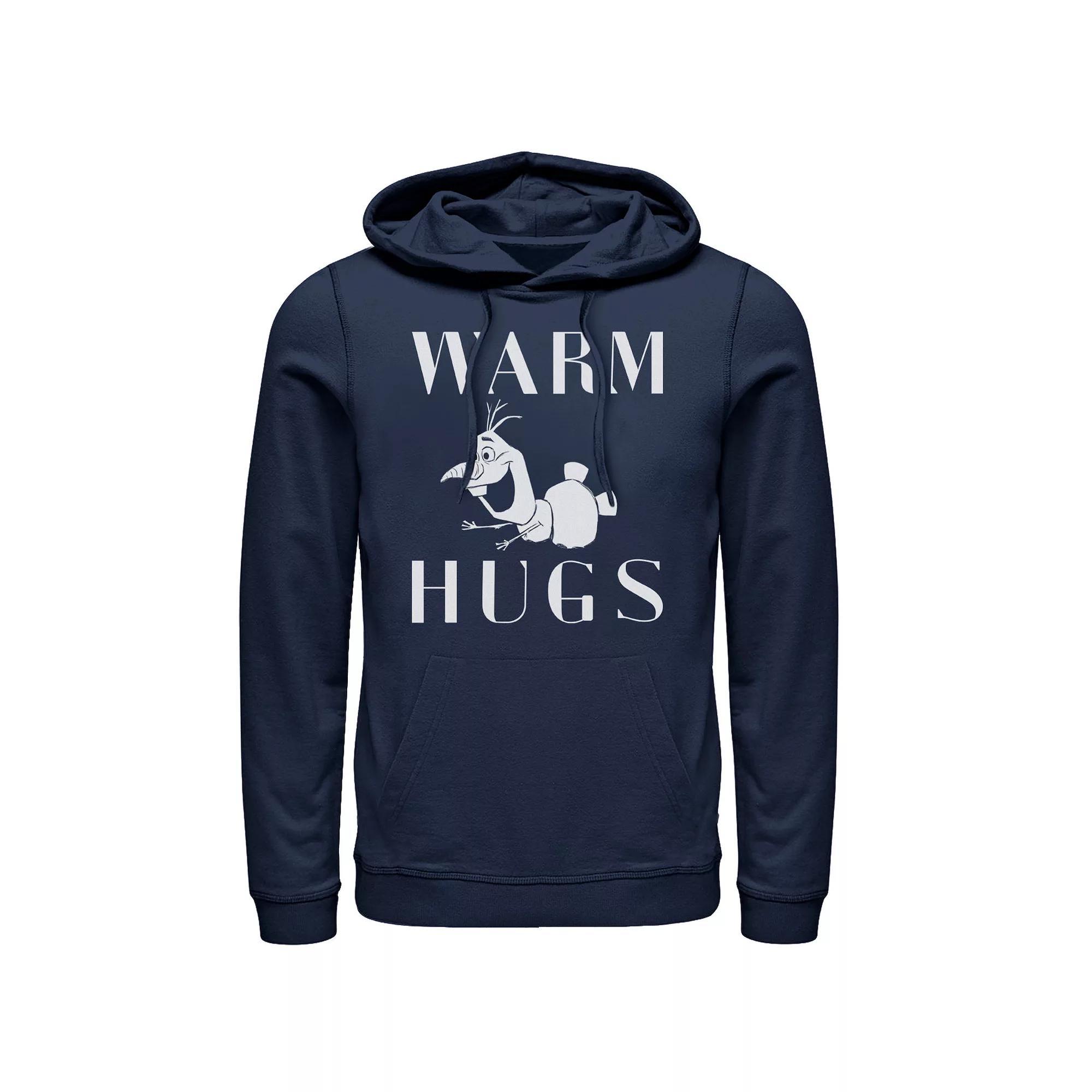 Men's Frozen 2 Olaf Warm Hugs Pullover Hoodie, Size: Medium, Blue Product Image