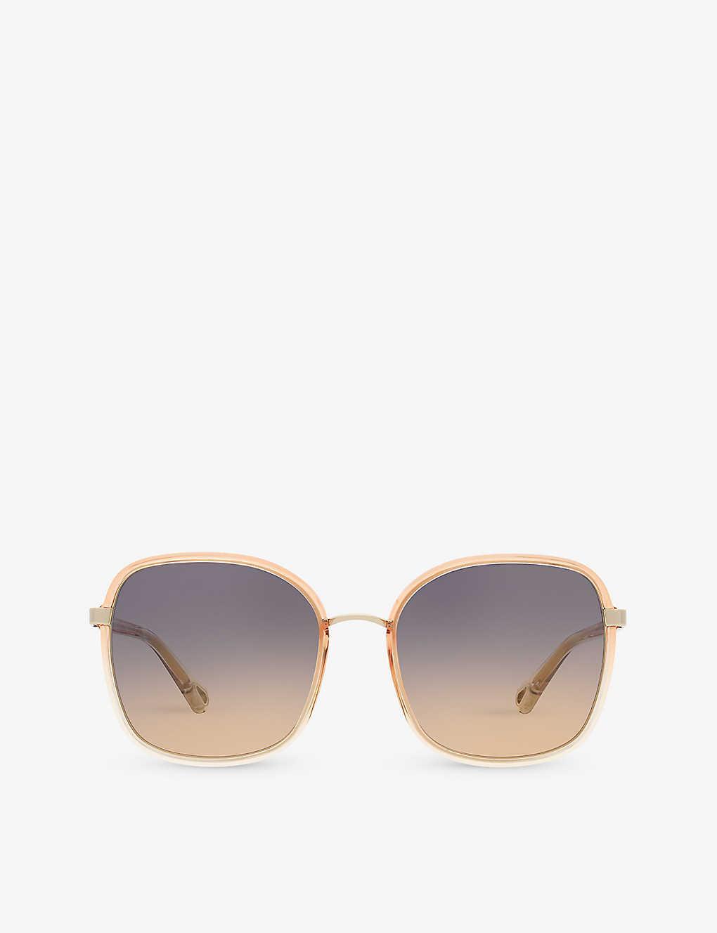 CHLOÉ Chloe Womens Orange Ch0031s Square-frame Acetate Sunglasses Product Image