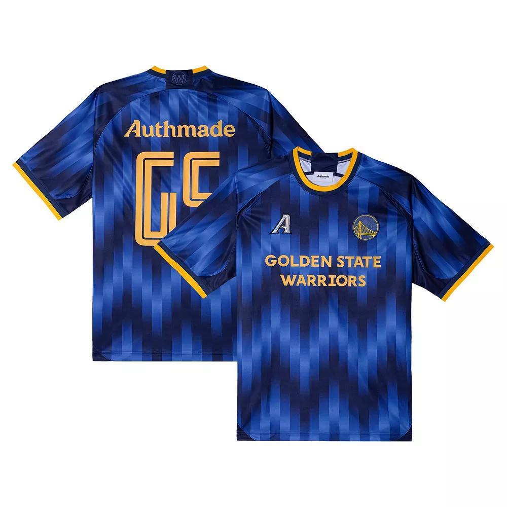 Men's Authmade x NBA Blue Golden State Warriors Soccer Kit Fashion Jersey, Size: 2XL Product Image