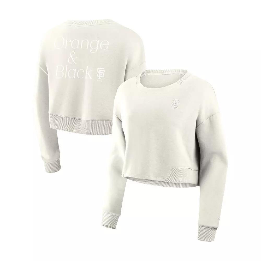 Women's Fanatics Cream Dallas Cowboys Studio Tri-Blend Cropped Pullover Sweatshirt, Size: Medium, Beige Product Image