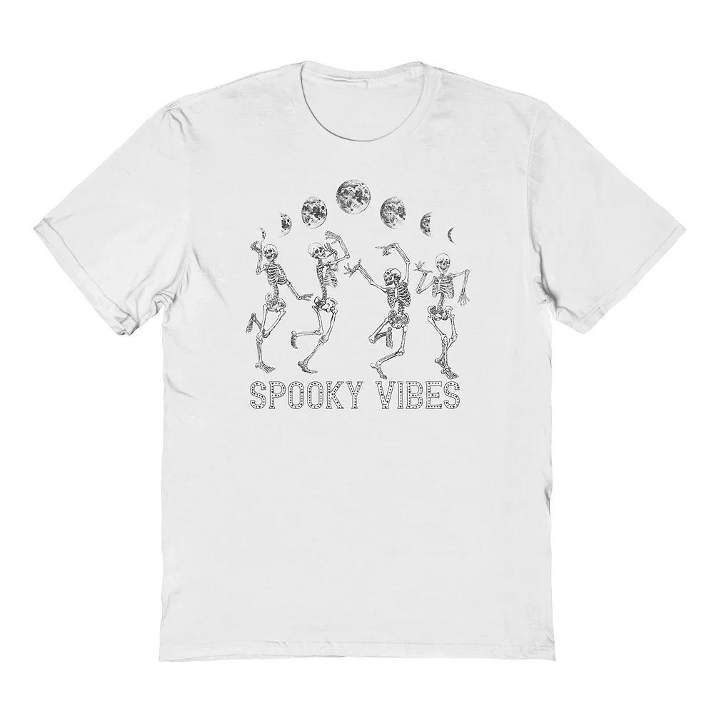 Men's Spooky Vibes Halloween Graphic Tee, Size: Medium, White Product Image