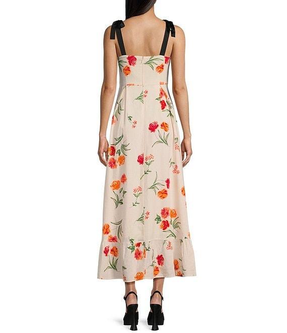 GB Floral Print Grosgrain Tie Maxi Dress Product Image