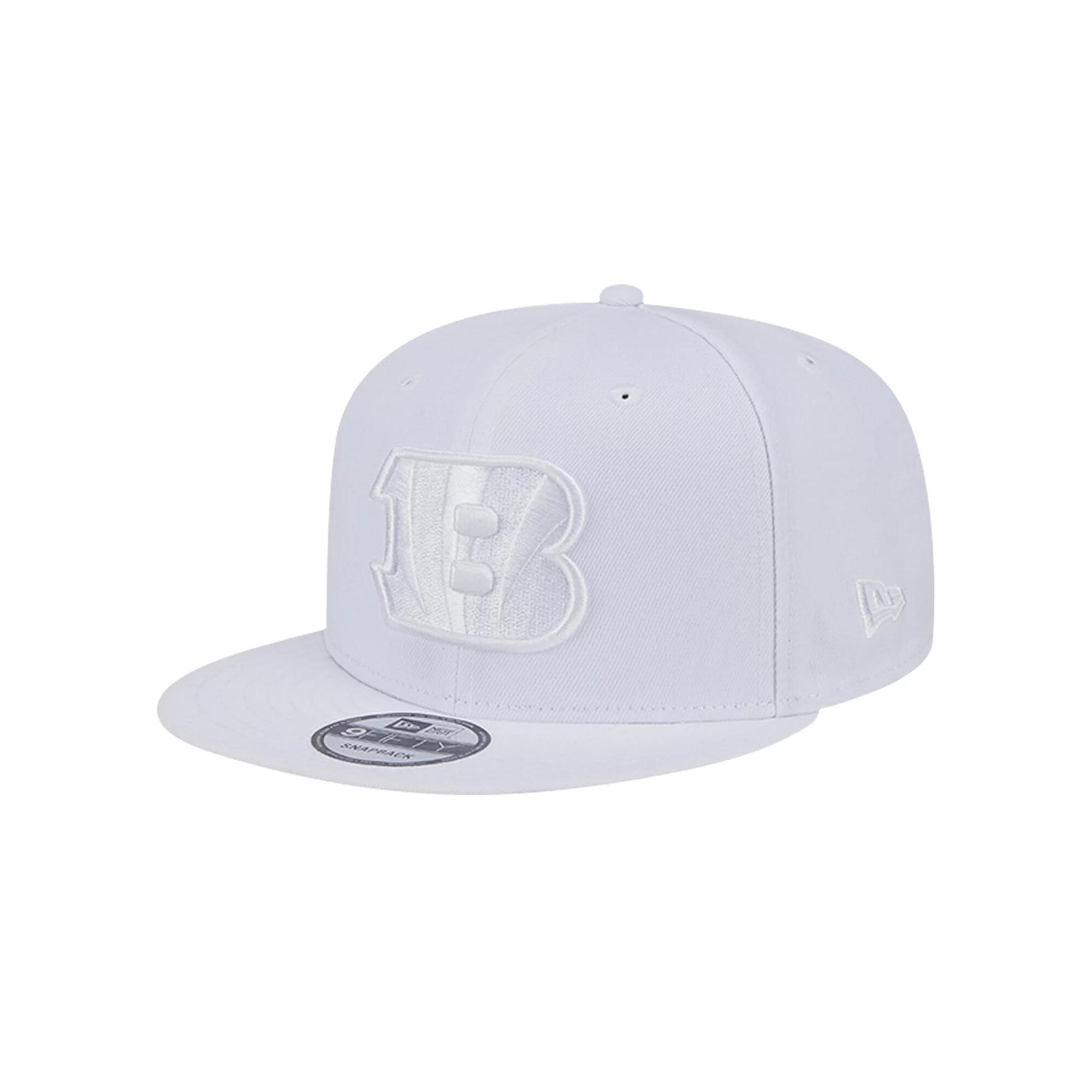 Men's New Era Cincinnati Bengals Main White on White 9FIFTY Snapback Hat Product Image