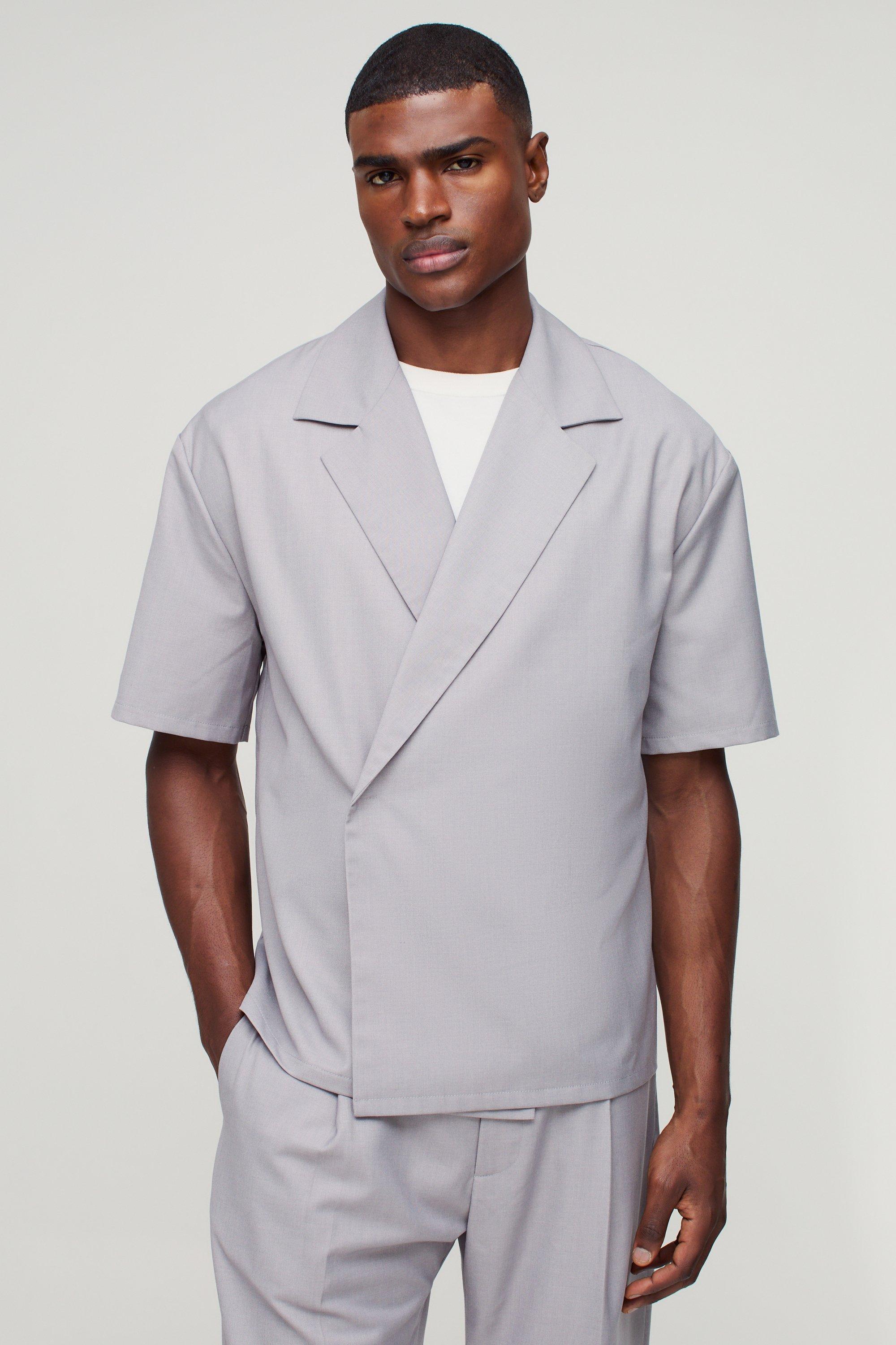 Oversized Wrap Smart Shirt | boohooMAN USA Product Image