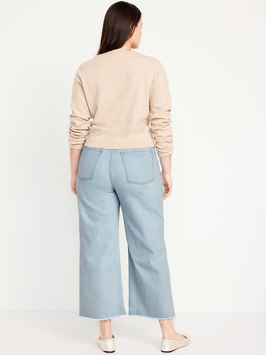 Extra High-Waisted Sky-Hi Wide-Leg Crop Jeans Product Image