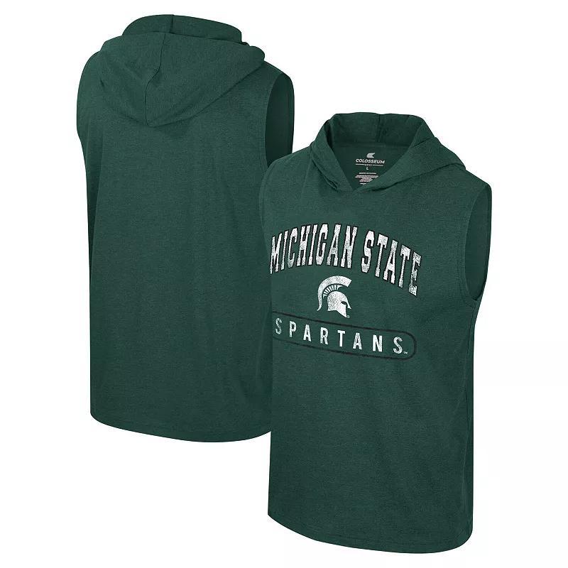 Men's Colosseum Green Michigan State Spartans Varsity Sleeveless Hoodie Tank Top, Size: XL Product Image